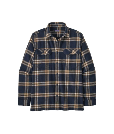 PATAGONIA FJORD FLANNEL SHIRT NORTH LINE NEW NAVY