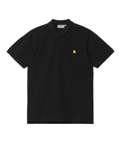 CARHARTT WIP CHASE PIQUE POLO BLACK GOLD