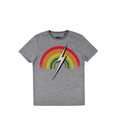 Camiseta de manga corta Lightning Bolt Rainbow Dark Grey Melange