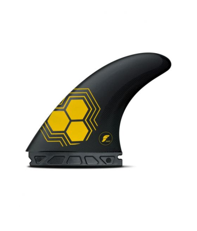 FUTURES FINS  AM2 THRUSTER  ALPHA SERIES CARBON/YELLOW NETPLUS