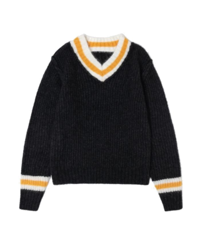 STUSSY MOHAIR TENNIS SWEATER CHARCOAL