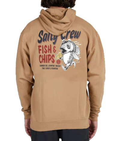 SALTY CREW FISH AND CHIPS HOOD FLEECE  SANDSTONE