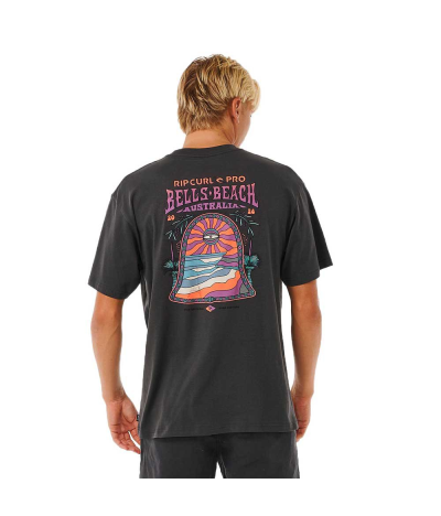 RIP CURL CAMISETA BELLS BEACH PRO 24 LINE UP TEE WASHED BLACK