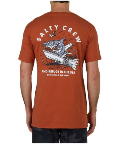 Camiseta de manga corta para hombre Salty Crew Hot Rod Shark Premium Rust