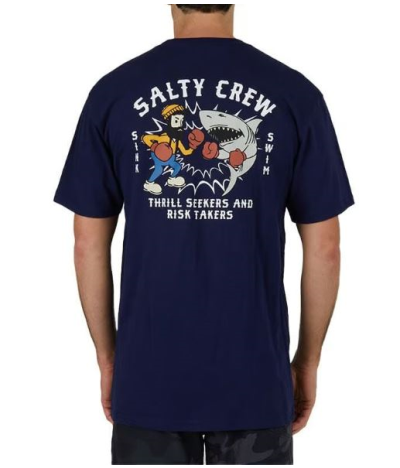 Camiseta de mangacorta para hombre Salty Crew Fish Flight Shark Navy
