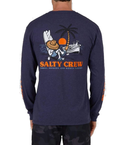 Camiseta de manga larga para hombre Salty Crew Siesta Tee Navy Heather