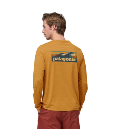 Patagonia Camiseta manga larga Cap Cool Daily Shirt Waters Boardshort Logo Pufferfish Gold Xdye