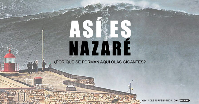 por que hay olas gigantes enormes en Nazare portugal
