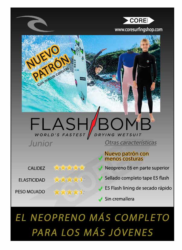 mejores neoprenos para surf de invierno para niño Rip Curl Flash bomb 