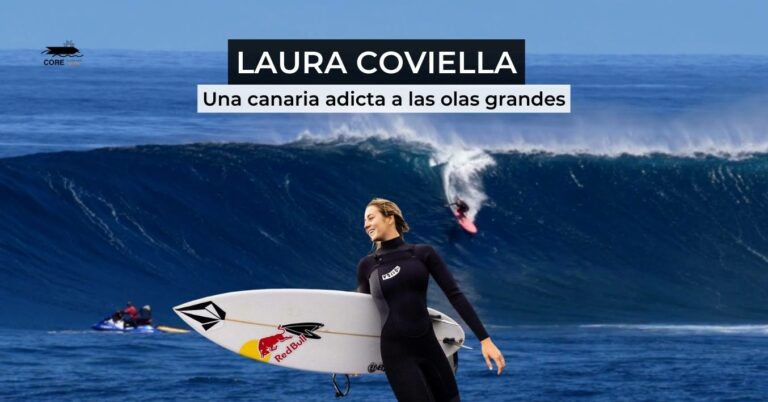 olas grandes en canarias con Laura Coviella